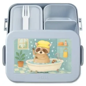 Sonderangebot Mr. & Mrs. Panda Bento Box Waschbär Design ohne Spruch in Blau Pastell günstig kaufen | limango
