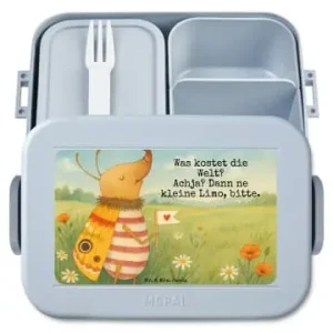 Neue Ware Mr. & Mrs. Panda Bento Box Nachtfalter Fähnchen Design mit Spruch in Blau Pastell günstig kaufen | limango