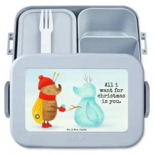 Schneller Versand Mr. & Mrs. Panda Bento Box Nachtfalter Schneemann Design mit Spruch in Blau Pastell günstig kaufen | limango