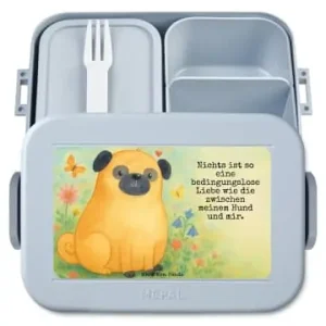Top-Angebot Mr. & Mrs. Panda Bento Box Mops Design mit Spruch in Blau Pastell günstig kaufen | limango