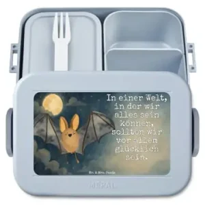 Geprüft Mr. & Mrs. Panda Bento Box Fledermaus Flügel Design mit Spruch in Blau Pastell günstig kaufen | limango