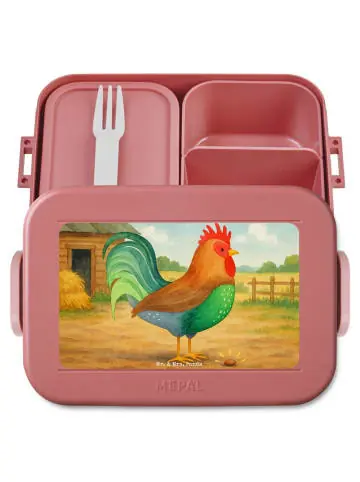 Mr. & Mrs. Panda Bento Box Hahn Korn Design ohne Spruch in Rot Pastell günstig kaufen | limango Top-Preis