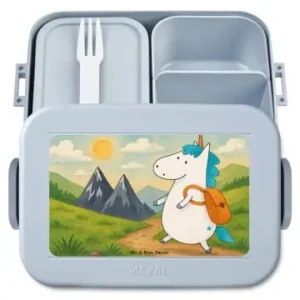 Mr. & Mrs. Panda Bento Box Einhorn Bergsteiger Design ohne Spruch in Blau Pastell günstig kaufen | limango Beliebt