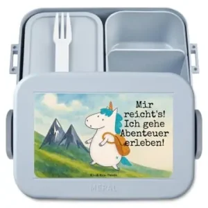 Mr. & Mrs. Panda Bento Box Einhorn Bergsteiger Design mit Spruch in Blau Pastell günstig kaufen | limango Abverkauf