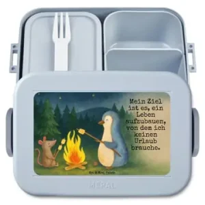 Mr. & Mrs. Panda Bento Box Pinguin Lagerfeuer Design mit Spruch in Blau Pastell günstig kaufen | limango Preisreduziert