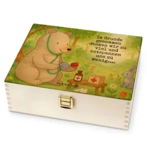 Heißes Angebot Mr. & Mrs. Panda Teebeutel-Box Bär Arzt Design mit Spruch in Weiß günstig kaufen | limango