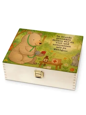 Heißes Angebot Mr. & Mrs. Panda Teebeutel-Box Bär Arzt Design mit Spruch in Weiß günstig kaufen | limango