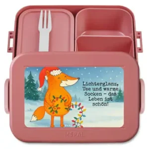 Bestpreis Mr. & Mrs. Panda Bento Box Fuchs Weihnachten Design mit Spruch in Rot Pastell günstig kaufen | limango
