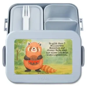 Mr. & Mrs. Panda Bento Box Roter Panda Design mit Spruch in Blau Pastell günstig kaufen | limango Preis Gesenkt