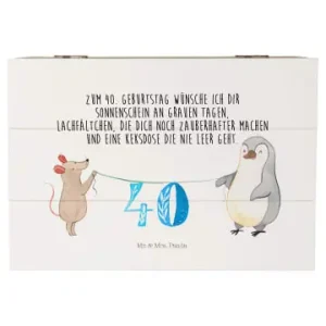 Top-Seller Mr. & Mrs. Panda Box 40. Geburtstag Maus Pinguin mit Spruch in Weiß günstig kaufen | limango