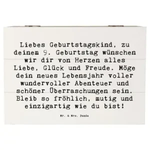 Mr. & Mrs. Panda Box Spruch 9. Geburtstag Glück mit Spruch in Weiß günstig kaufen | limango Neue Ware
