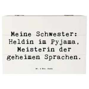 Neu Im Sortiment Mr. & Mrs. Panda Box Spruch Schwester Heldin mit Spruch in Weiß günstig kaufen | limango