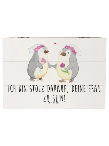 Neu Mr. & Mrs. Panda Box Pinguine Lesbian Pride mit Spruch in Weiß günstig kaufen | limango