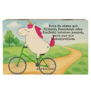 Mr. & Mrs. Panda Box Einhorn Radfahrer Design mit Spruch in Weiß günstig kaufen | limango Garantierte Lieferung