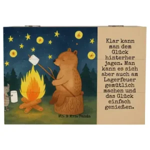 Markenprodukt Mr. & Mrs. Panda Box Bär & Marienkäfer Lagerfeuer Design mit Spruch in Weiß günstig kaufen | limango
