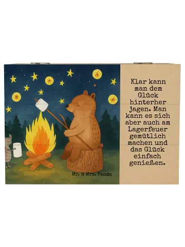 Markenprodukt Mr. & Mrs. Panda Box Bär & Marienkäfer Lagerfeuer Design mit Spruch in Weiß günstig kaufen | limango