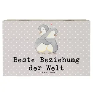 Letzte Chance Mr. & Mrs. Panda Box Pinguin Beste Beziehung der Welt mit Spruch in Grau Pastell günstig kaufen | limango