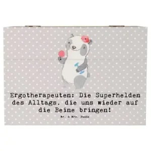 Neue Kollektion Mr. & Mrs. Panda Box Ergotherapeutin Superhelden mit Spruch in Grau Pastell günstig kaufen | limango