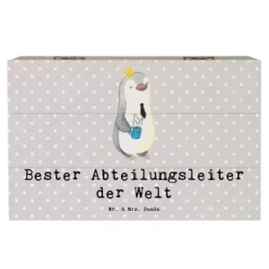 Mr. & Mrs. Panda Box Pinguin Bester Abteilungsleiter der Welt mi... in Grau Pastell günstig kaufen | limango Billig