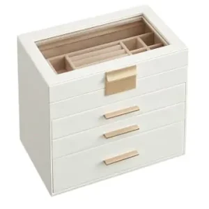 Kracherpreis SONGMICS Schmuckkästchen in Weiß - (B)25,1 x (H)21,5 x (T)15,3 cm günstig kaufen | limango