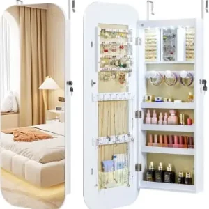 COSTWAY Ganzkörperspiegel abschließbarm mit LED 107,5 cm in Weiß günstig kaufen | limango Letzte Chance