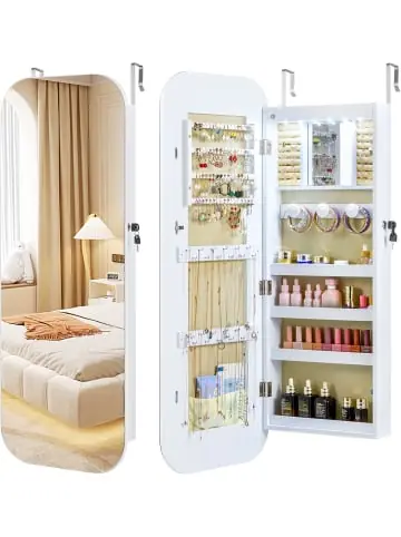 COSTWAY Ganzkörperspiegel abschließbarm mit LED 107,5 cm in Weiß günstig kaufen | limango Letzte Chance