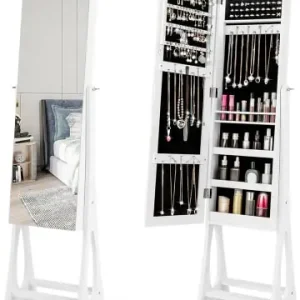 Echt COSTWAY Schmuckschrank mit LED & Spiegel in Weiß günstig kaufen | limango