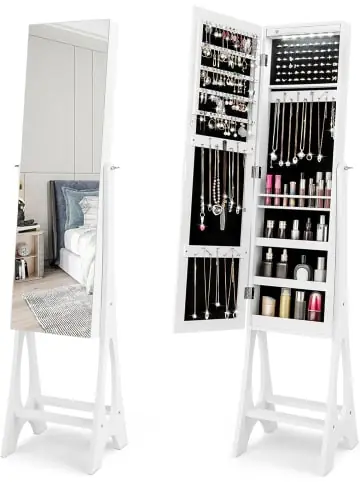 Echt COSTWAY Schmuckschrank mit LED & Spiegel in Weiß günstig kaufen | limango