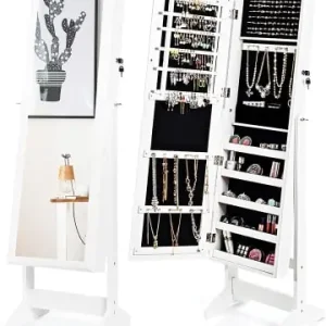 COSTWAY Standspiegel mit Schmuckschrank in Weiß günstig kaufen | limango Kostenloser Rückversand