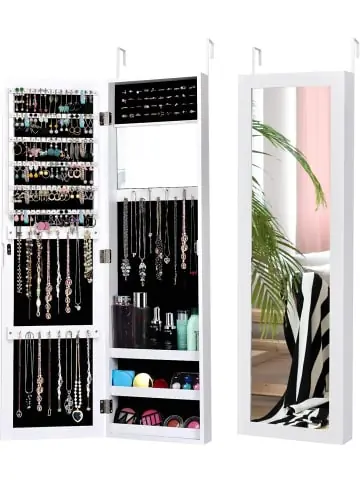 COSTWAY Schmuckschrank mit Spiegel in Weiß günstig kaufen | limango Echt