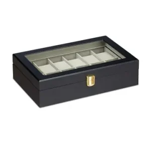 Heißes Angebot relaxdays Uhrenbox in Schwarz (B)31 x (H)8 x (T)20 cm günstig kaufen | limango