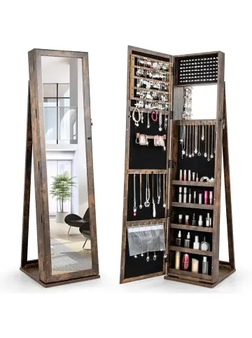 Echt COSTWAY Schmuckschrank abschließbar 157cm in Braun günstig kaufen | limango