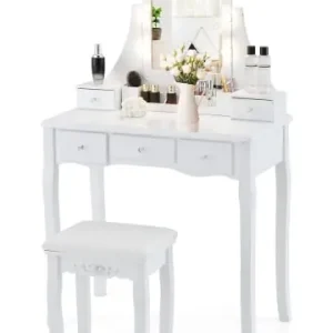 COSTWAY Schminktisch mit LED-Beleuchtung in Weiß günstig kaufen | limango Rabatt