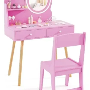 Nur Für Kurze Zeit COSTWAY Kinder Schminktisch Set mit Beleuchtung ab 3 Jahren in Rosa günstig kaufen | limango