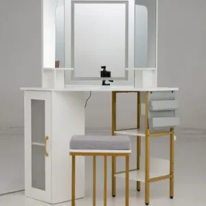 COSTWAY Eck Schminktisch Set mit Beleuchtung in Weiß günstig kaufen | limango Sonderangebot