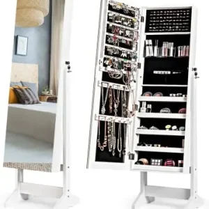 COSTWAY Standspiegel mit Schmuckschrank in Weiß günstig kaufen | limango Finale Aktion