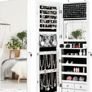 COSTWAY Schmuckschrank mit LED Beleuchtung in Weiß günstig kaufen | limango Sichere Zahlung