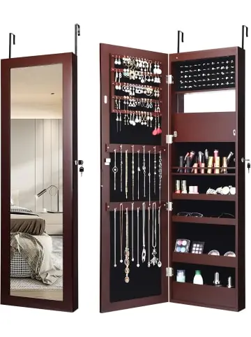 Jetzt Bestellen COSTWAY Schmuckschrank mit LED 120cm in Braun günstig kaufen | limango