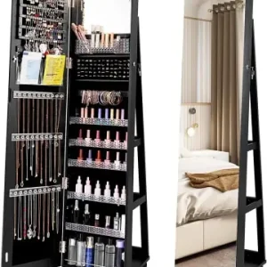 COSTWAY Schmuckschrank LED mit Rollen in Schwarz günstig kaufen | limango Echt