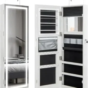 Knallerangebot COSTWAY Schmuckschrank LED abschließbar in Weiß günstig kaufen | limango