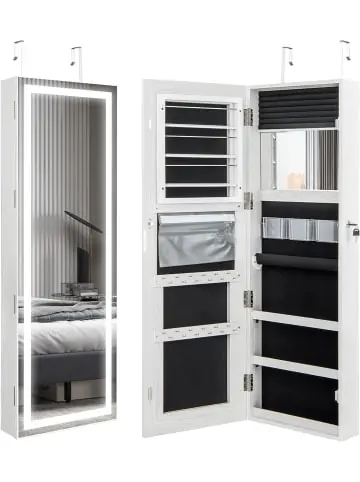 Knallerangebot COSTWAY Schmuckschrank LED abschließbar in Weiß günstig kaufen | limango