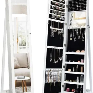 Bestseller COSTWAY Schmuckschrank abschließbar 157cm in Weiß günstig kaufen | limango