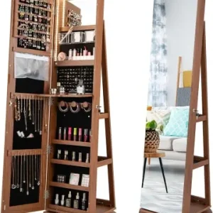 COSTWAY Schmuckschrank 3 in 1 drehbar in Hellbraun günstig kaufen | limango Kostenloser Versand