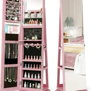 Top-Angebot COSTWAY Schmuckschrank 3 in 1 drehbar in Rosa günstig kaufen | limango