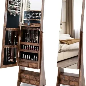 COSTWAY Schmuckschrank mit Beleuchtung in Braun günstig kaufen | limango Top-Seller