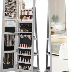 Günstig COSTWAY Schmuckschrank 3 in 1 drehbar in Grau günstig kaufen | limango