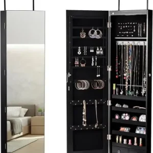 Preiswert COSTWAY Schmuckschrank mit LED in Schwarz günstig kaufen | limango