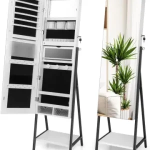 COSTWAY Schmuckschrank mit Spiegel in Weiß günstig kaufen | limango Preisreduziert