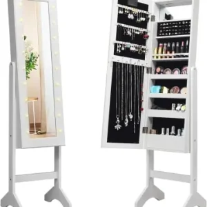 COSTWAY Schmuckschrank mit 18 LEDS in Weiß günstig kaufen | limango Top-Angebot