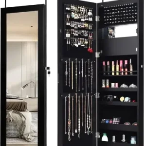 Mega-Angebot COSTWAY Schmuckschrank mit LED 120cm in Schwarz günstig kaufen | limango